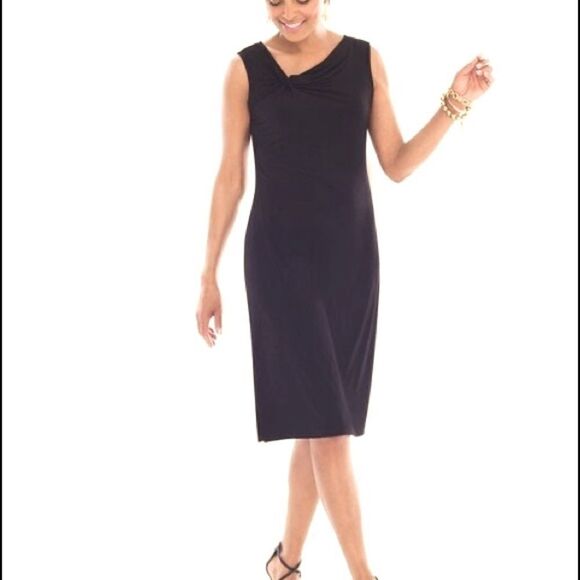 Chico’s Black Side Twist Neck Dress Size 0 (4/6,small) - Picture 1 of 7